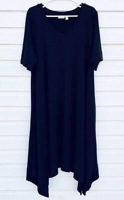 LOGO Lounge Lori Goldstein Handkerchief Jersey Dress Size 2X Plus Casual $29.99