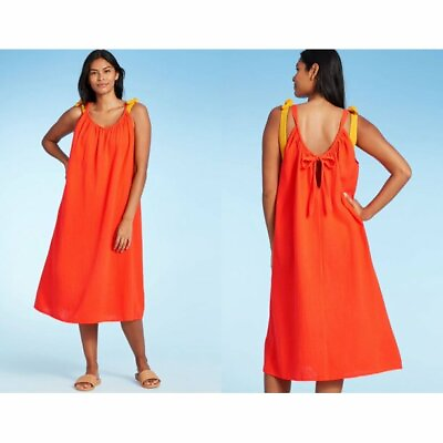 Kona Sol Womens Cover Up Gauze Dress 1X 2X Sleeveless Cotton Various colors $19.50