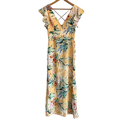 #ad Finders Keepers yellow paradise floral maxi dress Medium $39.99