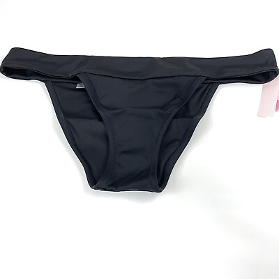 #ad NEW Victorias Secret Bikini Bottoms Size XL Brazilian Cheeky Solid Black $19.77