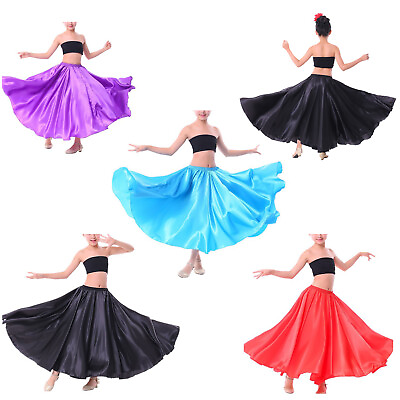 #ad Long Full Circle Chiffon Flowy Swing Dance Costume Cosplay Skirt for Kids Girls $14.83
