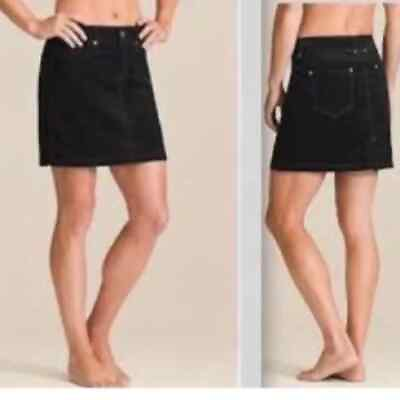 #ad Athleta Roseville Mini Velvet Skirt Black 2 31 6 $24.72