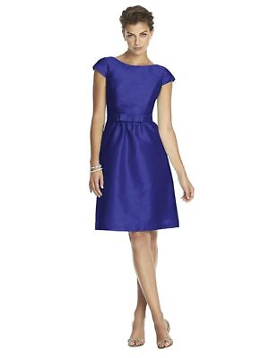 Alfred Sung 568...Cocktail Length Cap sleeves Dress....Royal...Size 18...NWT $45.00