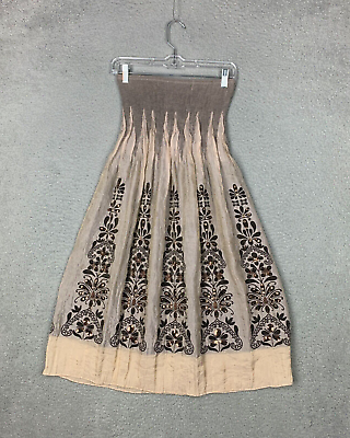 Anthropologie Lapis Women#x27;s Skirt Dress Smocked Floral One Size Boho Sequin $21.99