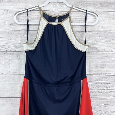 #ad Ann Taylor Summer Maxi Dress Petite Size XS White Red Blue Sleeveless Lightweigh $28.95