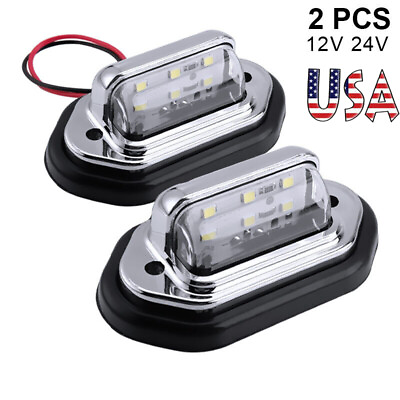 #ad 2X Universal LED License Plate Tag Light Lamp White For Truck Trailer SUV RV Van $8.98