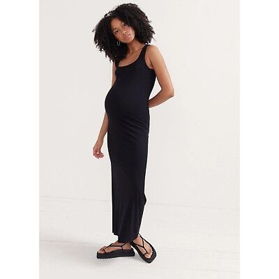 #ad HATCH Dress Black The Long Body Tank Maxi Dress Maternity Ribbed size 1 S $85.00