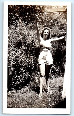 #ad 1950#x27;s Amateur Model Posing Bikini Big Bosom Boobs Cheesecake Pinup VTG Photo $15.00