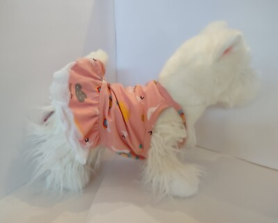 #ad 2 Pet Summer Dresses Dog or Cat Happy Day Sunshine Tie Dye Pastel XSmall Pink $10.99
