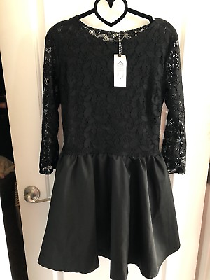 #ad Brand New. Black Lace Cocktail Dress Size Small $15.00