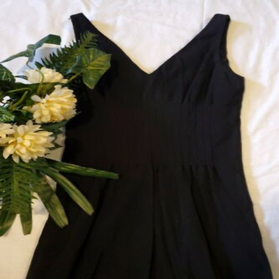 #ad #ad Talbots V Neck Sleeveless Black Cocktail Dress Size 4 Women#x27;s Prom $32.43