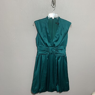 #ad Nanette Lepore Womens Sz 4 Green Cocktail Dress Sleeveless Bubble Hem USA $19.47
