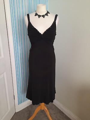 #ad John Charles Black Cocktail Dress Size 12 Formal Party Cruise Mesh Back GBP 18.00