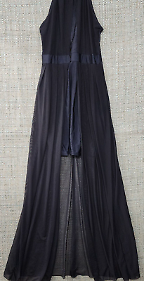 #ad Womens Long Dress Unbranded sleeveless Zipper Back Black Large $13.99