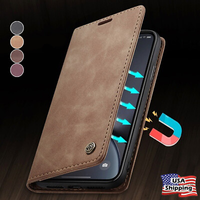 MAGNETIC FLIP COVER Leather Wallet Card Case For iPhone 14 13 12 11 PRO MAX Plus $11.95