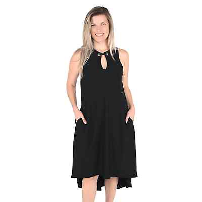 #ad Rachel Roy Black Quick Drying Loose Fit Sleeveless Black Maxi Women Dress Small $26.59