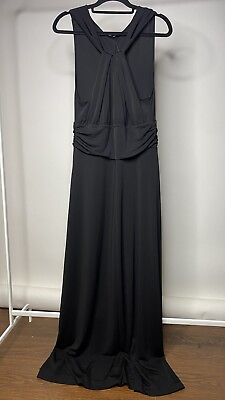 Talbots Women#x27;s Large Black Maxi Dress Long Sleeveless Twist Neck Formal NWT NEW $32.80