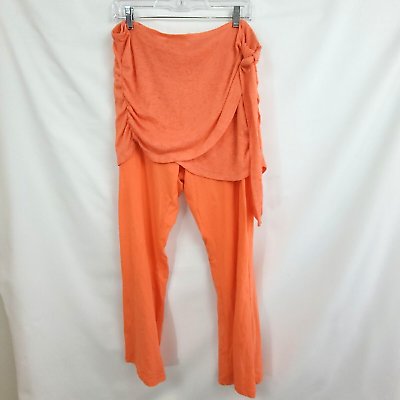 #ad NWT Lisa Kline 2XL Skirted Leggings 40x33 Peach Orange Wrapped Beach Pant $32.40