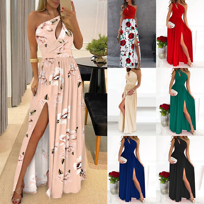 #ad Women#x27;s Elegant Evening Dress Party Dress Shoulder Dress Slit Ball Gown Clubwear $19.55