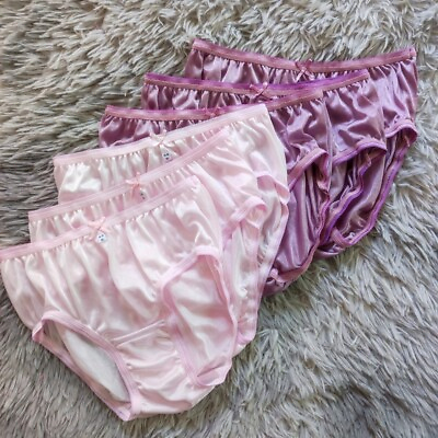 #ad #ad 6 Bikini Woman#x27;s Underwear Briefs Light Nylon Panties L Soft Silky Hip 34quot; 38quot; $33.00