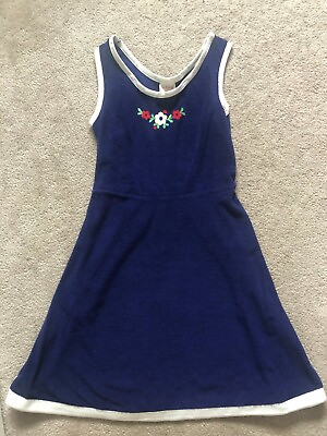 VINTAGE St. MICHAEL MARKS amp; SPENCER TERRY BEACH COVERUP DRESS NAVY BLUE SIZE S $15.95