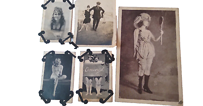 #ad Swimsuit Girls Beach Antique Cabinet Card Halsey Photo Lot of 5 $45.00