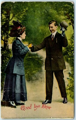 #ad Postcard Goodbye Dear Love Romance Greeting Card Lovers Art Print $3.46