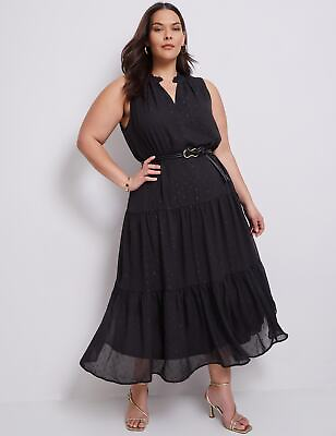 #ad Plus Size Womens Midi Dress Black Summer Casual Beach Dresses AUTOGRAPH $129.99
