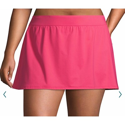 #ad Lands End Tummy Slimmer Swim Skirt Women Plus Size 26W Pink High Rise Lined NWT $38.49