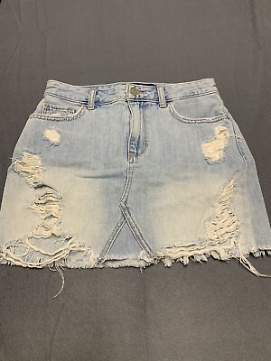#ad Hollister denim skirt women’s 3 waist 26 blue cotton $9.00