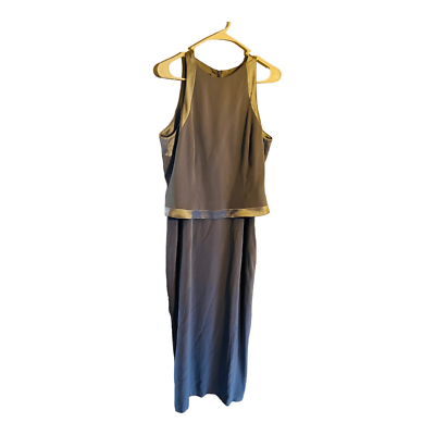 #ad #ad Jones New York Slate blue evening dress Size 14 sleeveless maxi dress lined $29.00