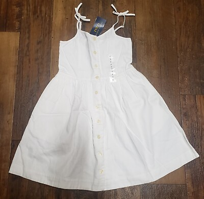 #ad #ad Polo Ralph Lauren Girls White Denim Dress $29.99