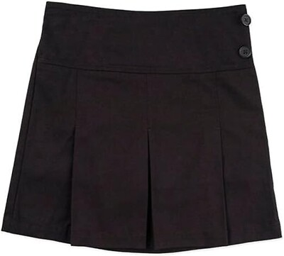 #ad George Girls#x27; School Uniform Pleated Scooter Skirt w Side Buttons Black 16.5 $9.98