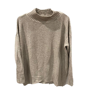 Anthropologie Angel of the North Womens Small Gray Mock Neck Pullover Sweater $25.00