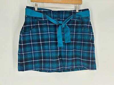 #ad NWOT Nike Golf Blue amp; White Plaid Skort Shorts Under Skirt Women#x27;s Size 12 $52.47