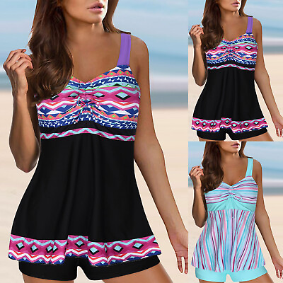 #ad Tankini Swimsuits For Women Tummy Control Floral Print Quick Drying Summer Wear $16.00