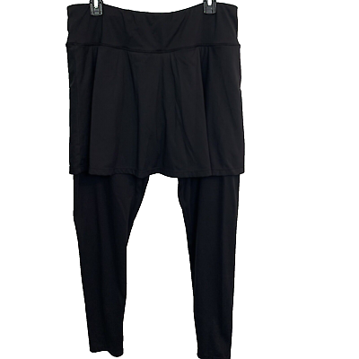 #ad Anivivo Woman#x27;s Black Skirted Leggings Zip Hidden Pocket Plus Size 3XL $16.23