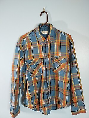 Vintage Sears Roebuck Single Stitch Flannel Shirt Mens XL Colorful $19.97