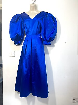#ad Vera Mont Blue Evening Dress Size 10 GBP 40.00