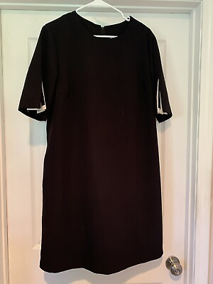 #ad Black Short Sleeve Back Zipper Black Dress Size 12 $12.88
