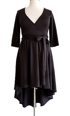 #ad Plus Size Black Hi Low Wrap Maxi Dress $36.95