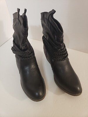 #ad Women#x27;s Black Ankle Boots 11 W New $19.99