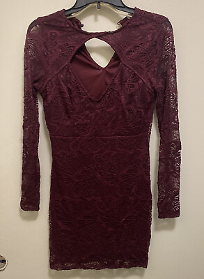 #ad Charlotte Russe Women’s Burgundy Red Short Formal Cocktail Dress size M Medium $14.40