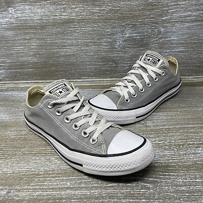 Converse Chuck Taylor All Star Low Gray White Shoes Sneakers Womens Size 8 $23.99