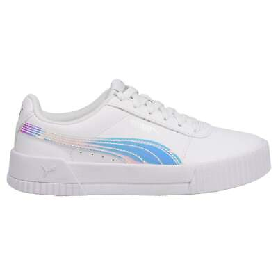 Puma Carina Holo Youth Girls White Sneakers Casual Shoes 383741 01 $44.99