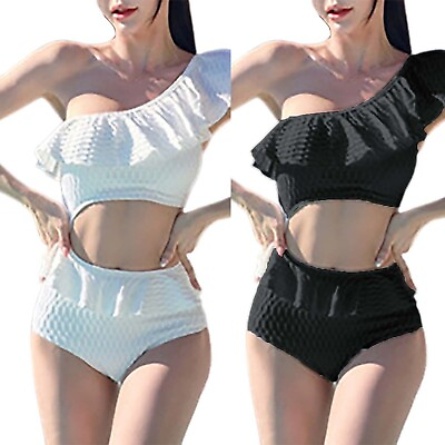 #ad Women#x27;s 2 Piece Bathing Suits Halter Ring Bikini Two Piece Short Set for Teens $19.91