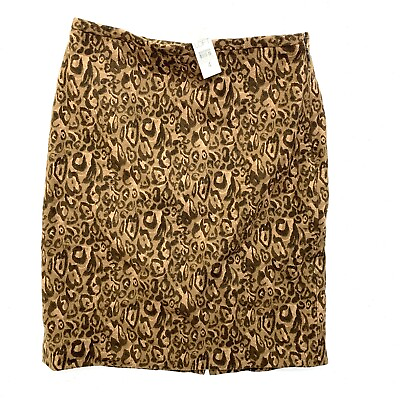 #ad Ann Taylor Loft Pencil Mini Skirts Women Size 4 Brown Side Zip Leopard 100% Wool $19.99