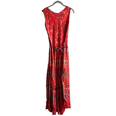 #ad Bohemian Maxi Dress Red with tie back no tags $15.00