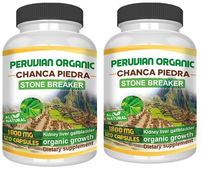 #ad #ad Chanca Piedra 2 bottles 240 caps 1800 mg Peruvian organic material Stone Breaker $16.98