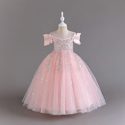 Birthday Wedding Party Dress for Girls Kid Princess Dress For Dance Performance $18.99